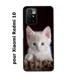 Coque noire pour Xiaomi Redmi 10 Bébé chat tout mignon - chaton yeux bleus