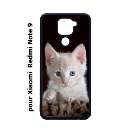 Coque noire pour Xiaomi Redmi Note 9 Bébé chat tout mignon - chaton yeux bleus