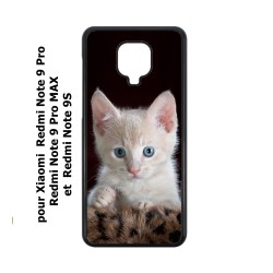 Coque noire pour Xiaomi Redmi Note 9 Pro Bébé chat tout mignon - chaton yeux bleus