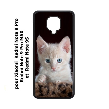 Coque noire pour Xiaomi Redmi Note 9 Pro Bébé chat tout mignon - chaton yeux bleus