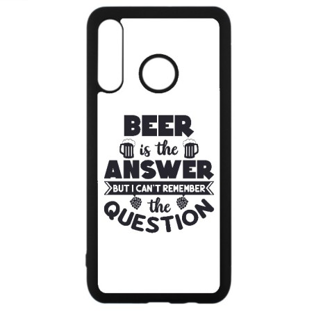 Coque noire pour Huawei P30 Beer is the answer Humour Bière