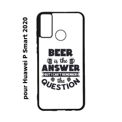 Coque noire pour Huawei P Smart 2020 Beer is the answer Humour Bière