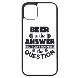 Coque noire pour Iphone 12 et 12 PRO Beer is the answer Humour Bière