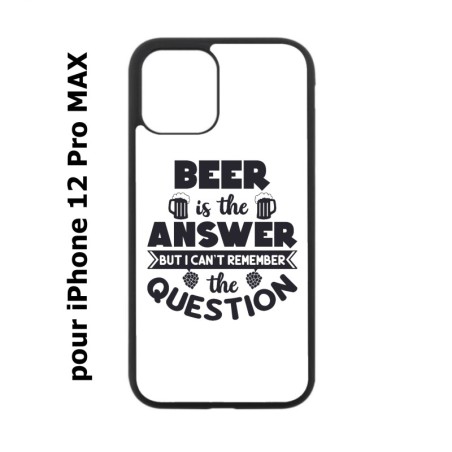 Coque noire pour Iphone 12 PRO MAX Beer is the answer Humour Bière