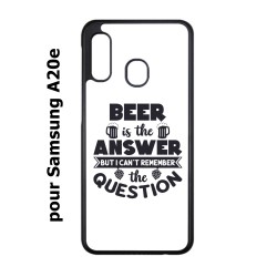 Coque noire pour Samsung Galaxy A20e Beer is the answer Humour Bière