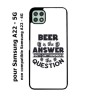 Coque noire pour Samsung Galaxy A22 - 5G Beer is the answer Humour Bière