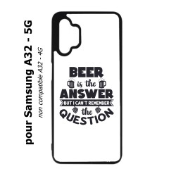 Coque noire pour Samsung Galaxy A32 - 5G Beer is the answer Humour Bière