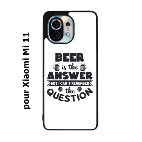 Coque noire pour Xiaomi Mi 11 Beer is the answer Humour Bière