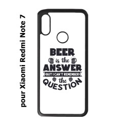 Coque noire pour Xiaomi Redmi Note 7 Beer is the answer Humour Bière