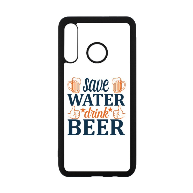 Coque noire pour Huawei P20 Lite Save Water Drink Beer Humour Bière
