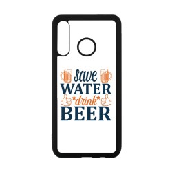Coque noire pour Huawei P30 Lite Save Water Drink Beer Humour Bière