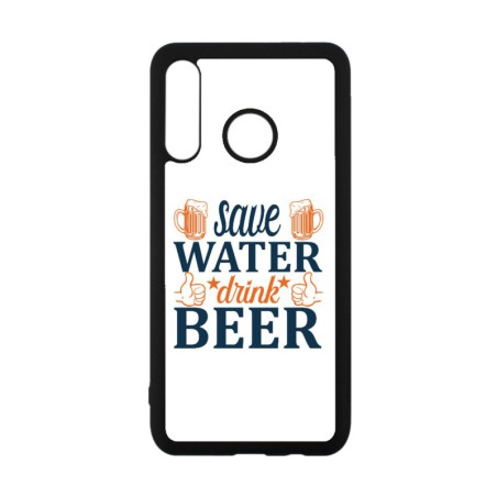 Coque noire pour Huawei P8 Lite Save Water Drink Beer Humour Bière