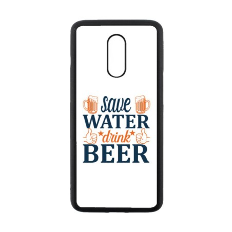 Coque noire pour OnePlus 7 Save Water Drink Beer Humour Bière