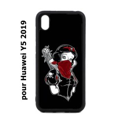 Coque noire pour Huawei Y5 2019 Blanche foulard Rouge Gourdin Dessin animé
