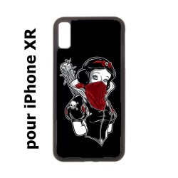Coque noire pour iPhone XR Blanche foulard Rouge Gourdin Dessin animé