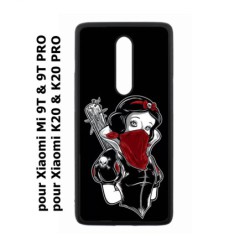 Coque noire pour Xiaomi Mi 9T-Mi 9T PRO - Redmi K20-K20 PRO Blanche foulard Rouge Gourdin Dessin animé