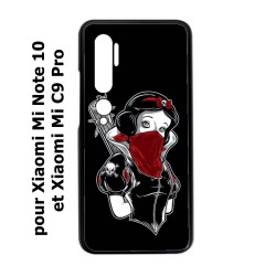 Coque noire pour Xiaomi Mi CC9 PRO Blanche foulard Rouge Gourdin Dessin animé