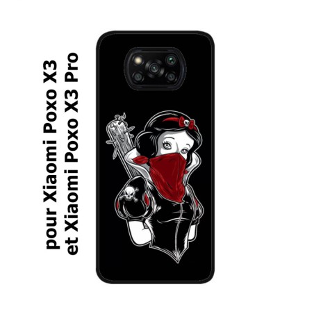Coque noire pour Xiaomi Poco X3 & Poco X3 Pro Blanche foulard Rouge Gourdin Dessin animé