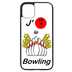Coque noire pour iPhone 13 J'aime le Bowling