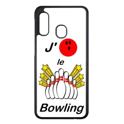 Coque noire pour Samsung Galaxy A20e J'aime le Bowling