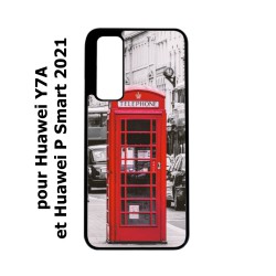 Coque noire pour Huawei P Smart 2021 Cabine téléphone Londres - Cabine rouge London