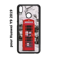 Coque noire pour Huawei Y9 2019 Cabine téléphone Londres - Cabine rouge London