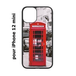 Coque noire pour Iphone 12 MINI Cabine téléphone Londres - Cabine rouge London