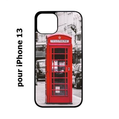 Coque noire pour iPhone 13 Cabine téléphone Londres - Cabine rouge London