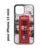 Coque noire pour iPhone 13 mini Cabine téléphone Londres - Cabine rouge London