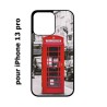 Coque noire pour iPhone 13 Pro Cabine téléphone Londres - Cabine rouge London