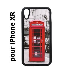 Coque noire pour iPhone XR Cabine téléphone Londres - Cabine rouge London