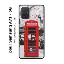 Coque noire pour Samsung Galaxy A71 - 5G Cabine téléphone Londres - Cabine rouge London