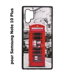 Coque noire pour Samsung Galaxy Note 10 Plus Cabine téléphone Londres - Cabine rouge London