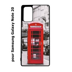 Coque noire pour Samsung Galaxy Note 20 Cabine téléphone Londres - Cabine rouge London