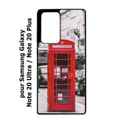 Coque noire pour Samsung Galaxy Note 20 Ultra Cabine téléphone Londres - Cabine rouge London