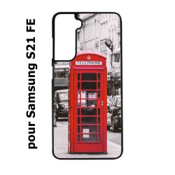 Coque noire pour Samsung S21 FE Cabine téléphone Londres - Cabine rouge London