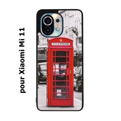 Coque noire pour Xiaomi Mi 11 Cabine téléphone Londres - Cabine rouge London