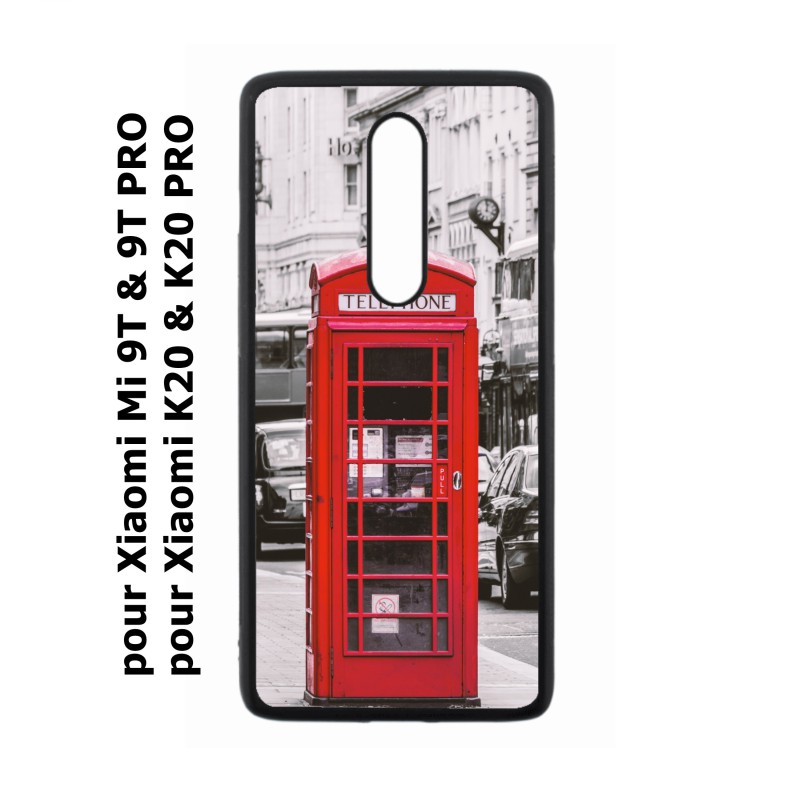 Coque noire pour Xiaomi Mi 9T-Mi 9T PRO - Redmi K20-K20 PRO Cabine téléphone Londres - Cabine rouge London