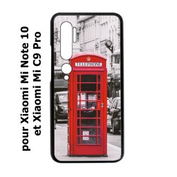 Coque noire pour Xiaomi Mi Note 10 Cabine téléphone Londres - Cabine rouge London