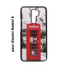 Coque noire pour Xiaomi Redmi 9 Cabine téléphone Londres - Cabine rouge London