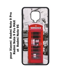 Coque noire pour Xiaomi Redmi Note 9 Pro Cabine téléphone Londres - Cabine rouge London
