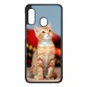 Coque noire pour Samsung Galaxy A20s Adorable chat - chat robe cannelle