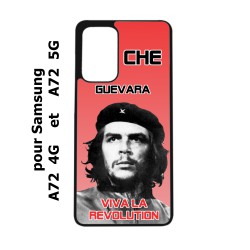 Coque noire pour Samsung Galaxy A72 Che Guevara - Viva la revolution