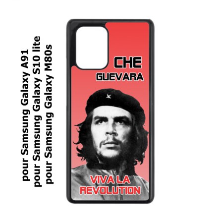Coque noire pour Samsung Galaxy A91 Che Guevara - Viva la revolution