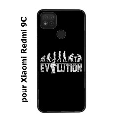 Coque noire pour Xiaomi Redmi 9C Coque jeu d'échecs - échecs évolution - chess evolution