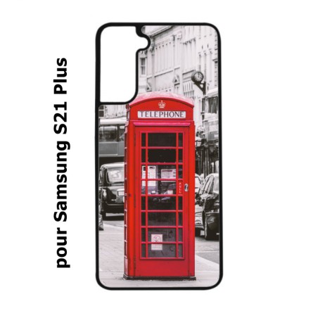 Coque noire pour Samsung Galaxy S21Plus / S30 Cabine téléphone Londres - Cabine rouge London