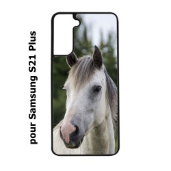 Coque noire pour Samsung Galaxy S21Plus / S30 Coque cheval blanc - tête de cheval