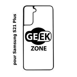 Coque noire pour Samsung Galaxy S21Plus / S30 Logo Geek Zone noir & blanc