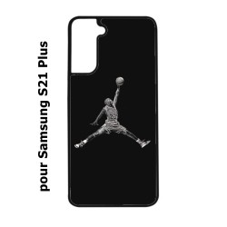Coque noire pour Samsung Galaxy S21Plus / S30 Michael Jordan 23 shoot Chicago Bulls Basket
