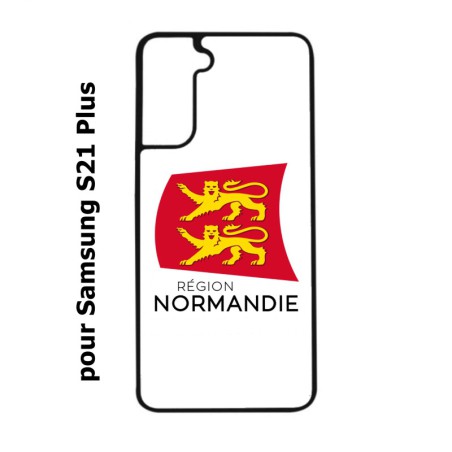 Coque noire pour Samsung Galaxy S21Plus / S30 Logo Normandie - Écusson Normandie - 2 léopards
